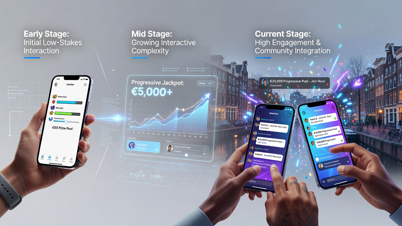Voorbeeld van een smartphone scherm met actieve progressieve jackpotweergave in een Nederlands casino platform